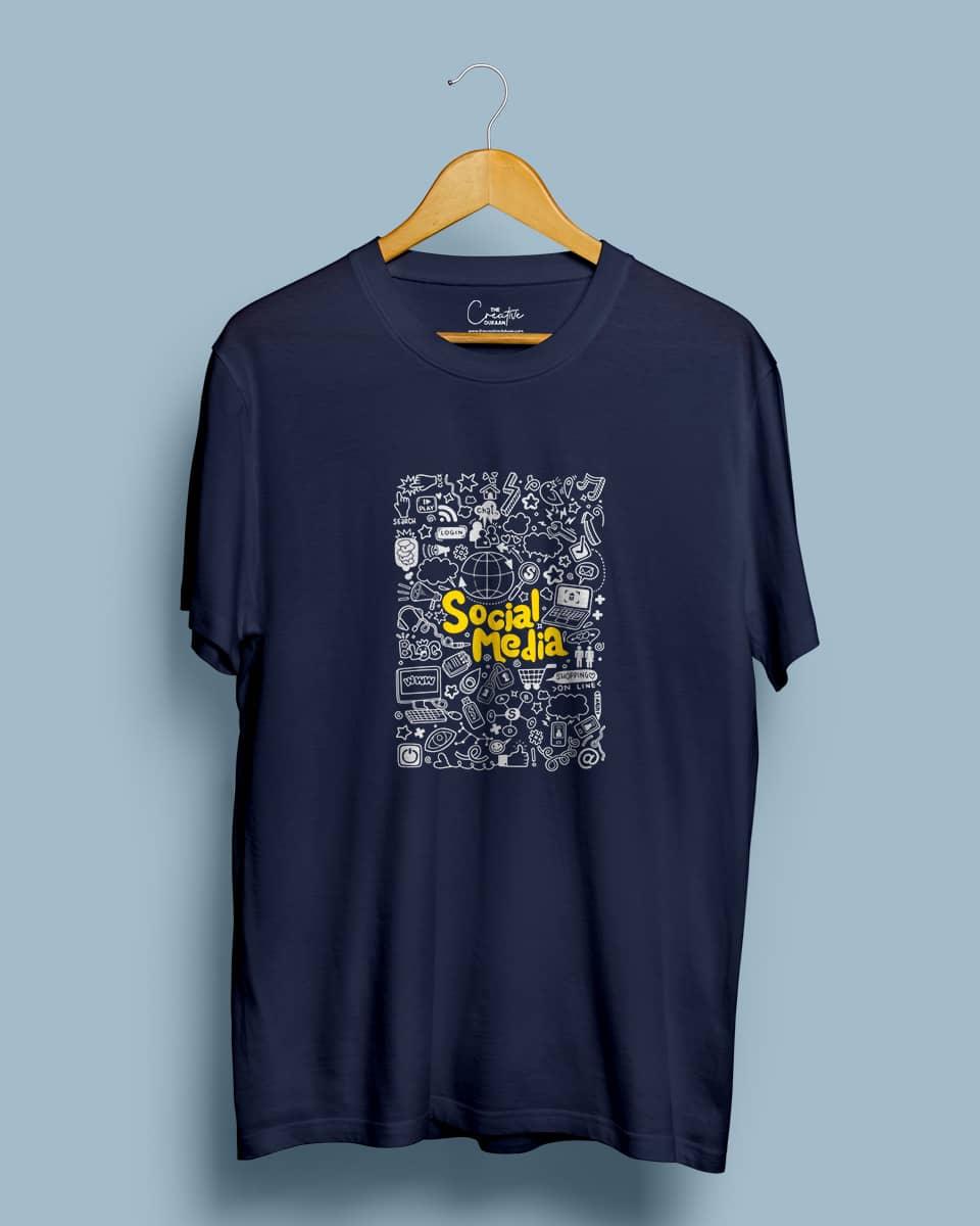 Social Media - Half Sleeve T-shirt – Creative Dukaan