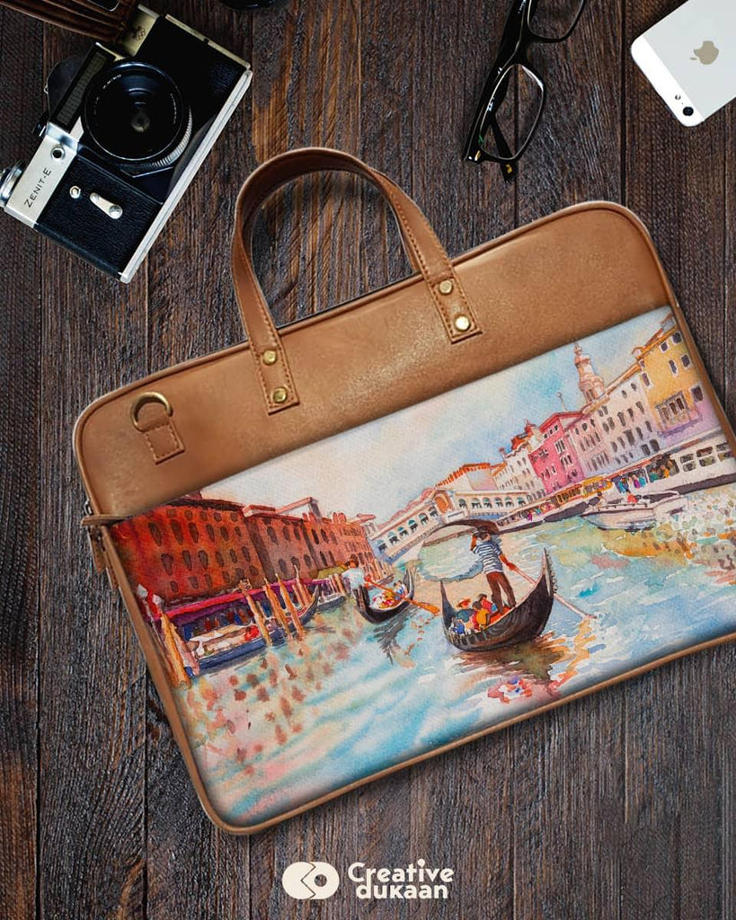 City View Leather Laptop Bag for Men Women Online in India Creative Dukaan